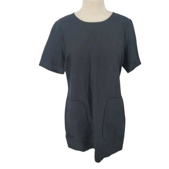 Avec Les Filles Dresses & Skirts - Avec Les Filles Shift Dress Front Pockets Casual Black Linen Blend sz M